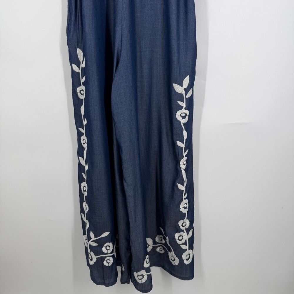 Talisman Temple Floral V-Neck Sleeveless Wide Leg Jumpsuit Sz S - Picture 4 of 9